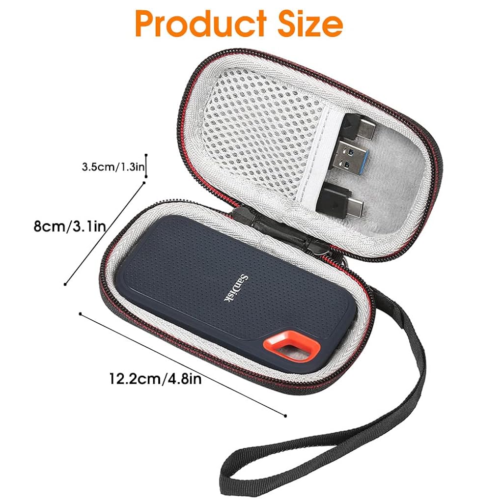 ZORBES Hard Drive Storage Bag for SanDisk 500GB/ 250GB/ 1TB/ 2TB/ 4TB Portable SSD- SDSSDE61/ SDSSDE60-Black ZORBES Hard Drive Storage Bag for SanDisk 500GB/ 250GB/ 1TB/ 2TB/ 4TB Portable SSD- SDSSDE61/ SDSSDE60-Black